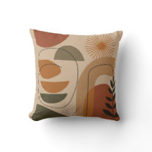 Almohada decorativa abstracta de tonos terrosos de