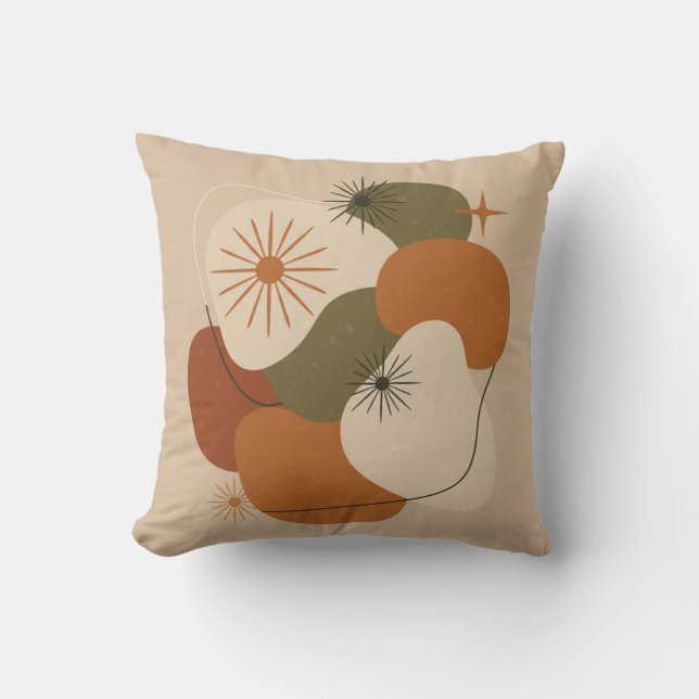 Almohada decorativa abstracta retro de mediados de (Anverso)