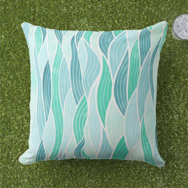 Almohada decorativa abstracta verde pastel (Césped)