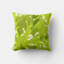Almohada decorativa acento de hoja de papaya verde