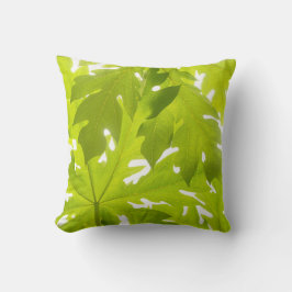 Almohada decorativa acento de hoja de papaya verde