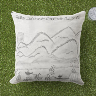 Almohada decorativa 'Aguas tranquilas en el abrazo