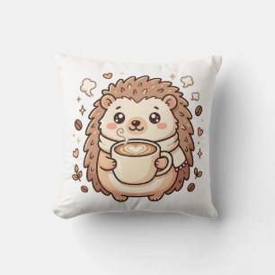 Almohada Decorativa Amante de Latte de Erizo Lindo