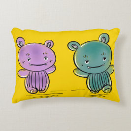 Almohada Decorativa Amigos Monstruos Lindos