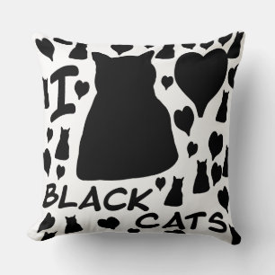 Almohada Decorativa Amo Gatos Negros Adorable Aman