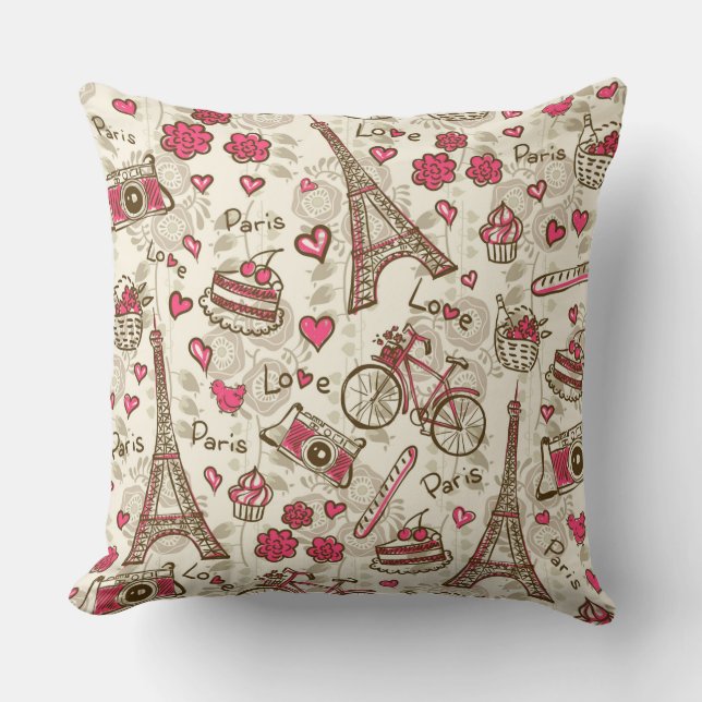Almohada Decorativa 'Amo París' (Anverso)