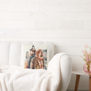 Almohada decorativa Amour au París acuarela