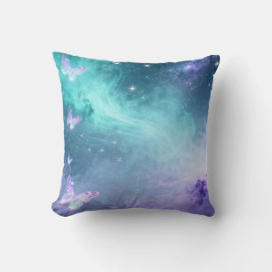 Almohada decorativa Aqua Galaxy Butterfly