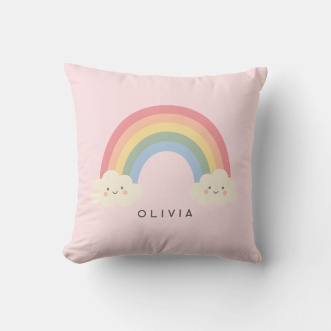 Almohada decorativa arcoíris lindo  (Anverso)