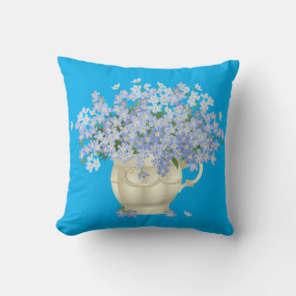 Almohada Decorativa Azul con Ramillete de Nomeolvi