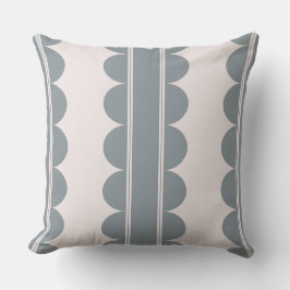Almohada decorativa azul grisáceo con festón