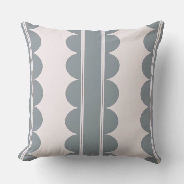 Almohada decorativa azul grisáceo con festón (Anverso)