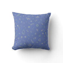 Almohada decorativa azul lavanda con patrón de gar