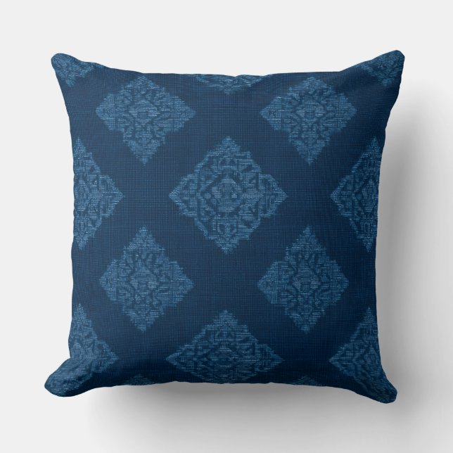 Almohada decorativa azul para echar (Anverso)