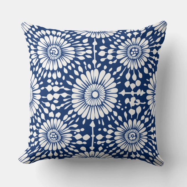 Almohada decorativa azul para tirar (Anverso)