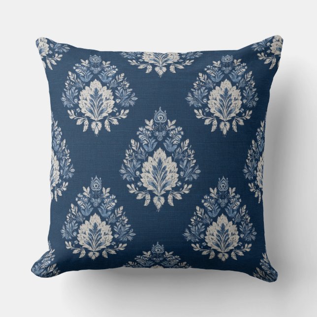 Almohada decorativa azul para tirar (Anverso)