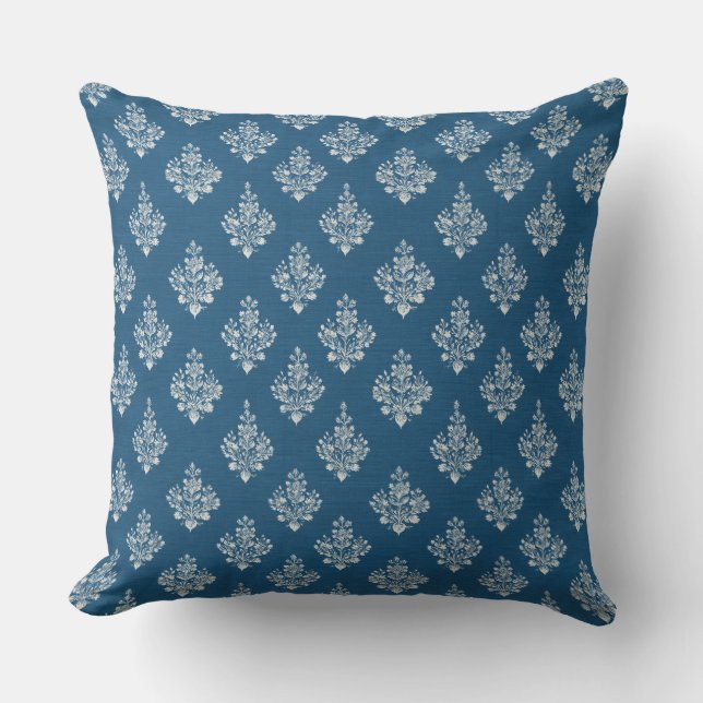 Almohada decorativa azul para tirar (Anverso)