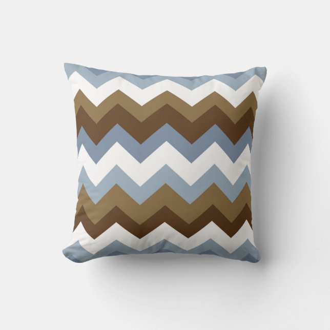 Almohada Decorativa Azul Zig Zag (Anverso)