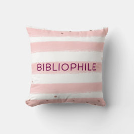 Almohada decorativa bibliophile rosa