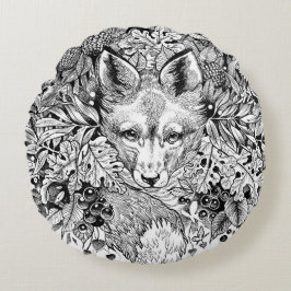 Almohada decorativa blanco y negro del "Fox de