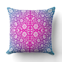 Almohada decorativa Boho Mandala rosa y púrpura