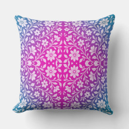 Almohada decorativa Boho Mandala rosa y púrpura