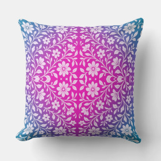 Almohada decorativa Boho Mandala rosa y púrpura