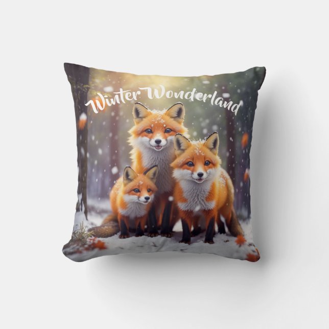Almohada decorativa Bosque de invierno encantado Z (Anverso)