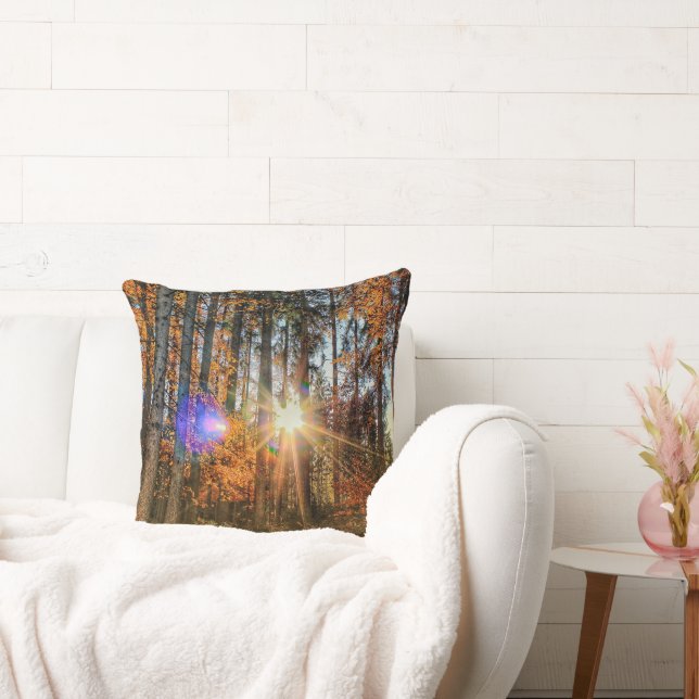 Almohada decorativa Bosque Soleado de Otoño Dorado (Sofá)