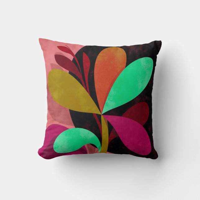 Almohada decorativa botánica abstracta (Anverso)
