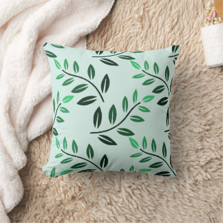 Almohada decorativa botánica de hoja verde | Plant