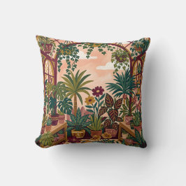 Almohada decorativa botánica de oro de Borgoña