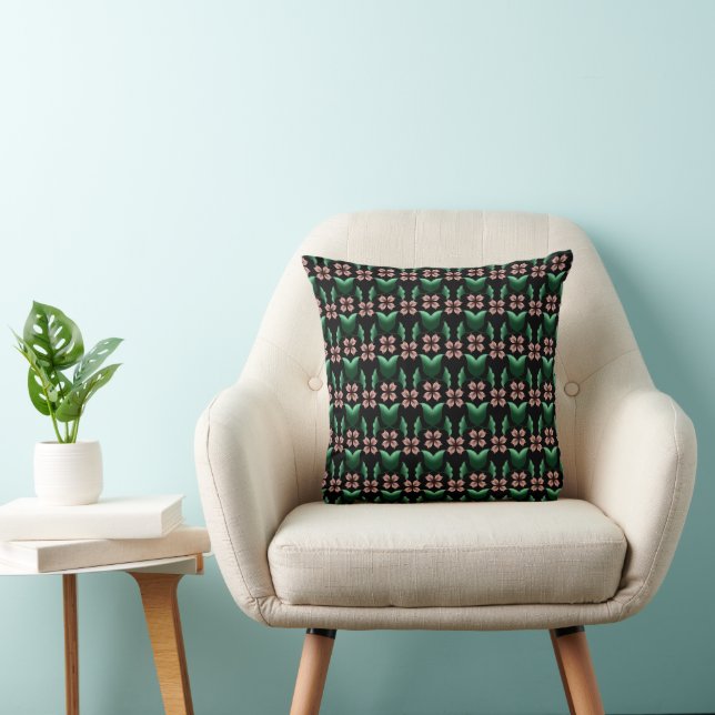 Almohada decorativa botánica Emerald & Blush (Silla)