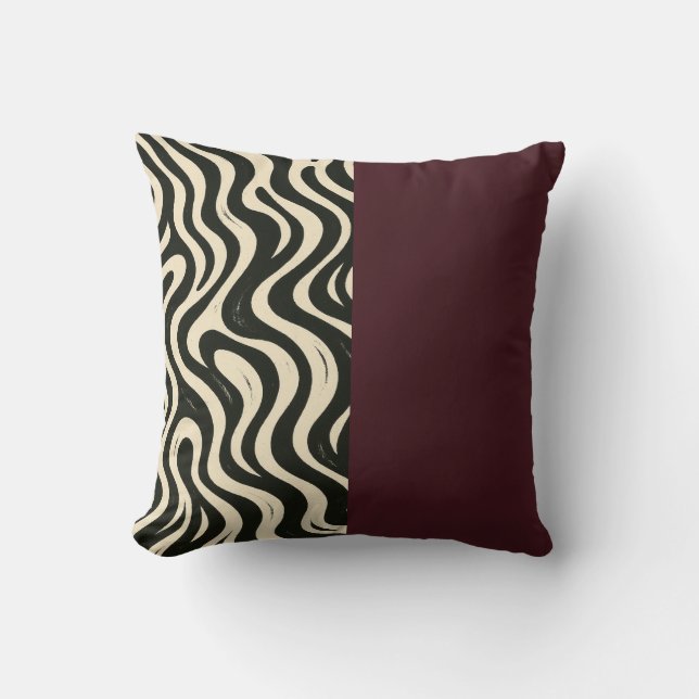Almohada decorativa Burgundy Split (Anverso)