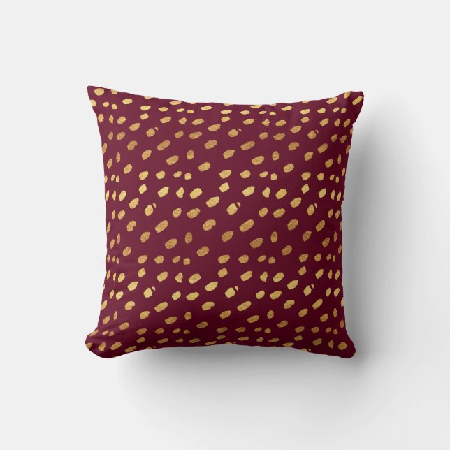 Almohada decorativa Burgundy y dorado (Anverso)