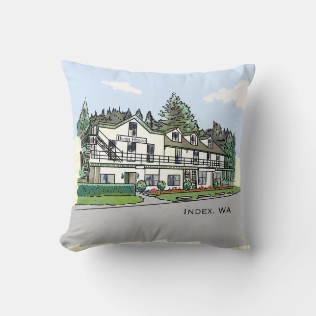 Almohada decorativa Bush House Inn 16" x 16" (Anverso)
