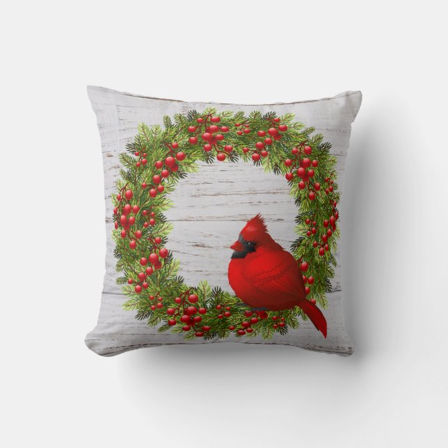Almohada Decorativa-Cardinal de Navidad (Anverso)