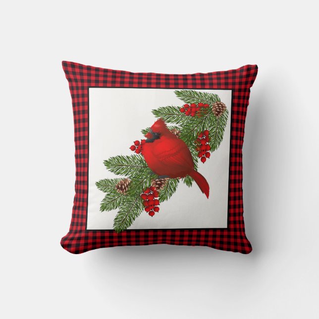 Almohada Decorativa-Cardinal de Navidad (Anverso)