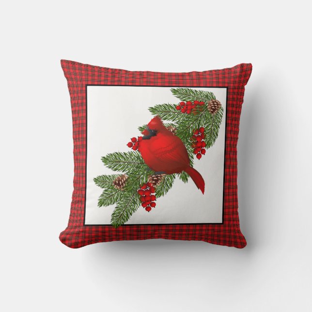 Almohada Decorativa-Cardinal de Navidad (Anverso)