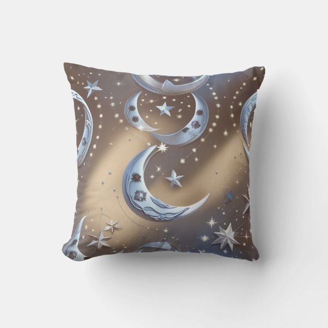 Almohada Decorativa - Celeste Plateado Beige Suave (Anverso)