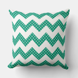 Almohada Decorativa Chevron con Lunares Verdes Jad