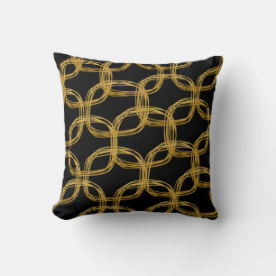 Almohada decorativa chic con círculo garabateado d