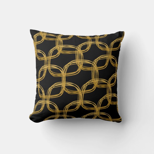 Almohada decorativa chic con círculo garabateado d (Anverso)