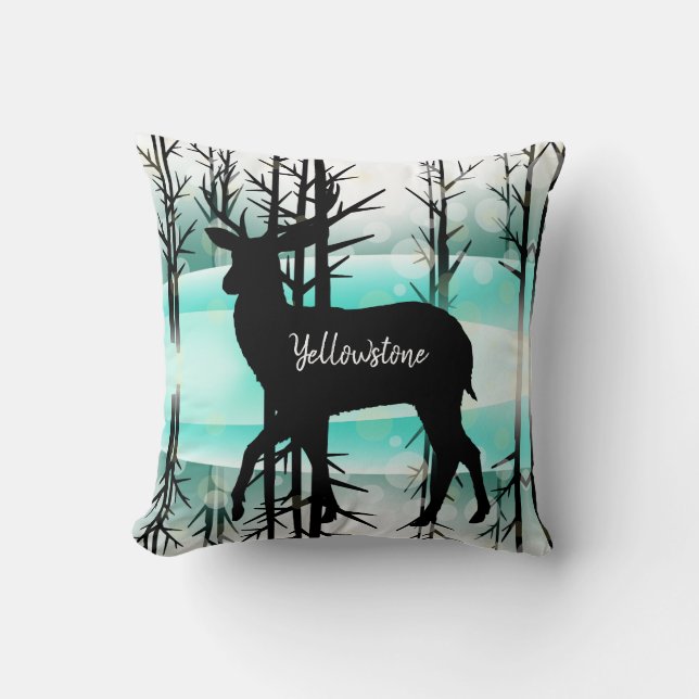 Almohada decorativa-Ciervo de Yellowstone (Anverso)