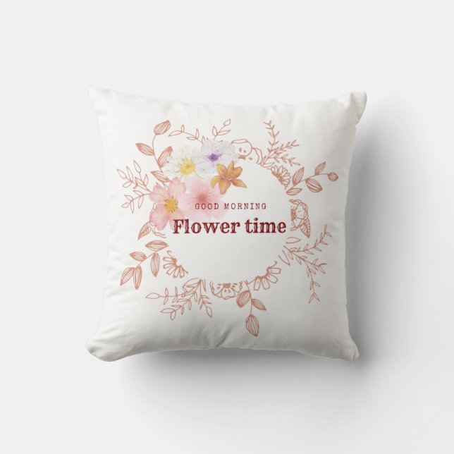 Almohada Decorativa | Cojín de Flores Botánicas Su (Anverso)