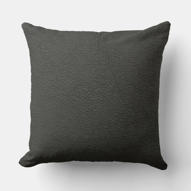 Almohada decorativa con aspecto de cuero de grafit (Anverso)