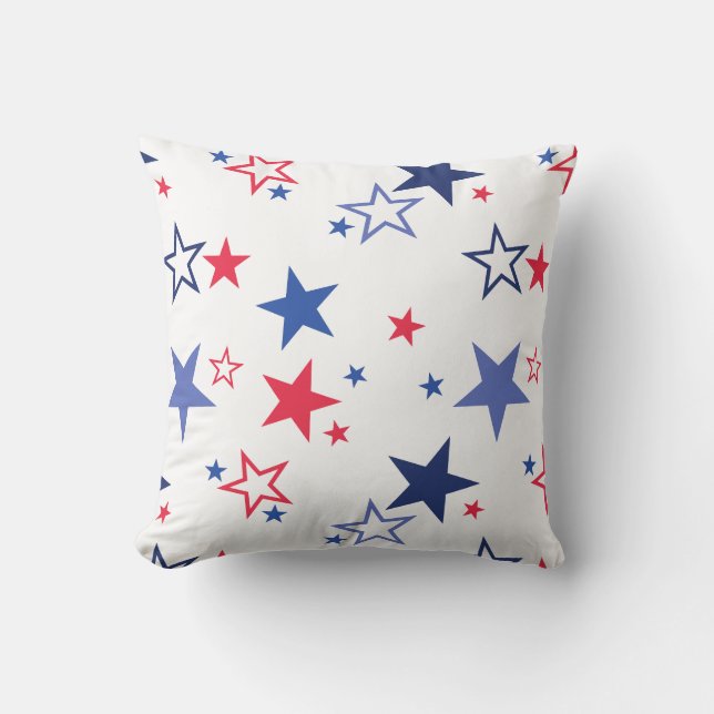 almohada decorativa con bandera americana (Anverso)