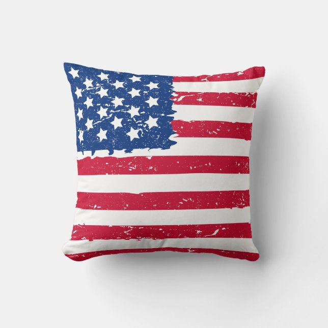 Almohada decorativa con bandera de EE. UU. (Anverso)