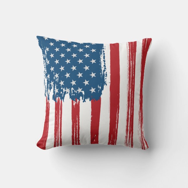 Almohada decorativa con bandera de EE. UU. (Anverso)
