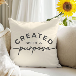Almohada decorativa con cita cristiana de crema su